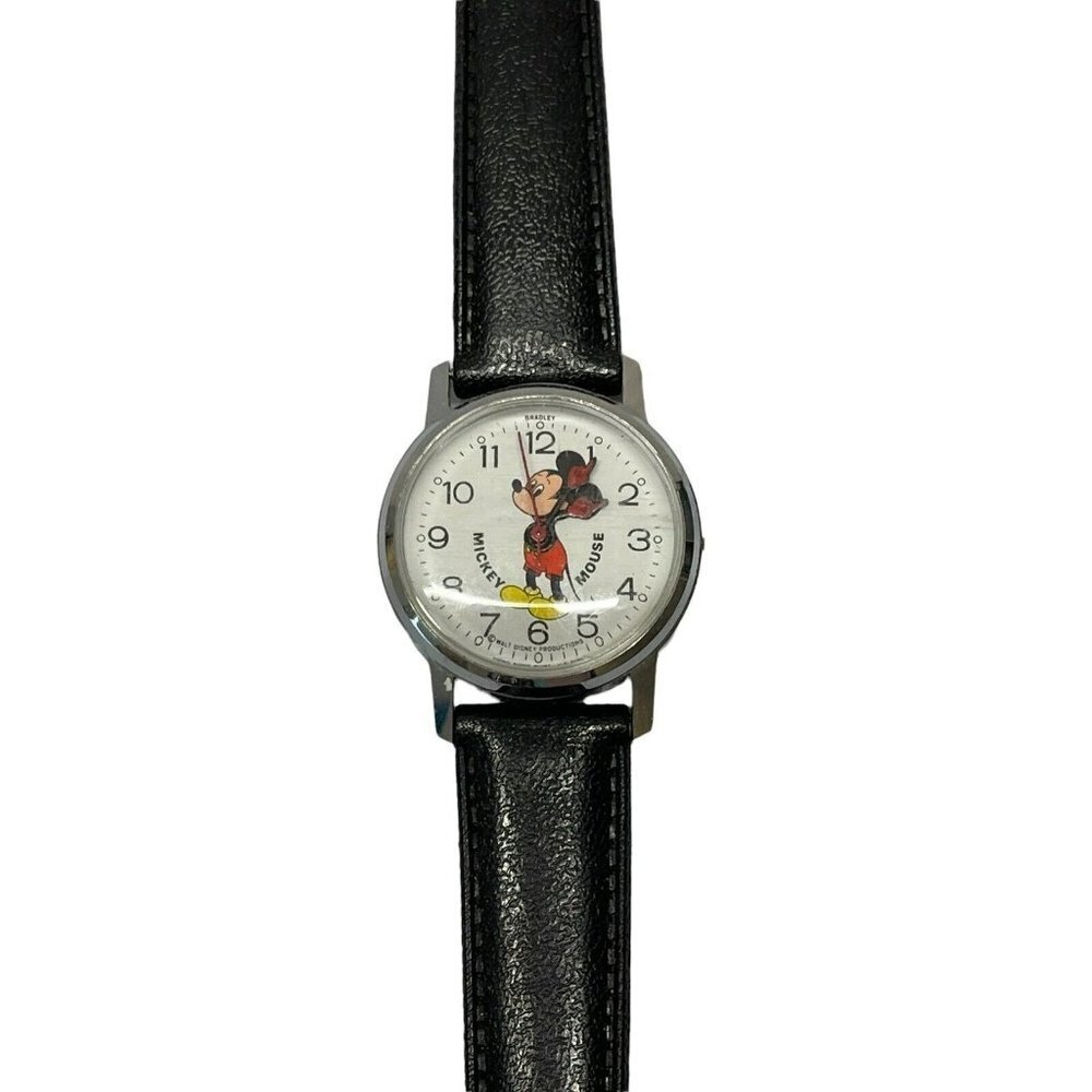 Mickey Mouse Wristwatch Round Water Resistant Base Metal Bezel Watch Analog Vtg